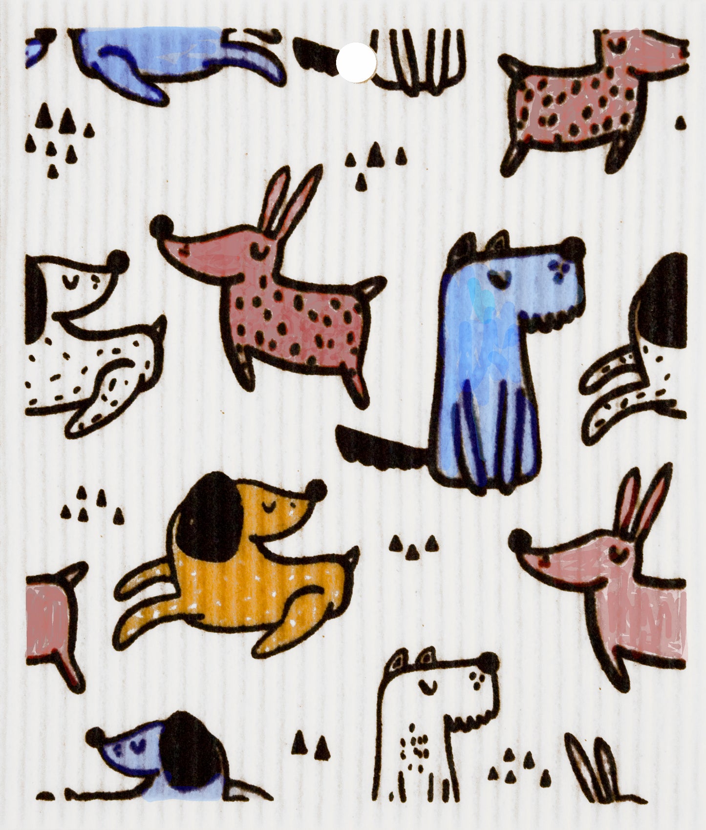 Swedish Dishcloth - Playful Dogs