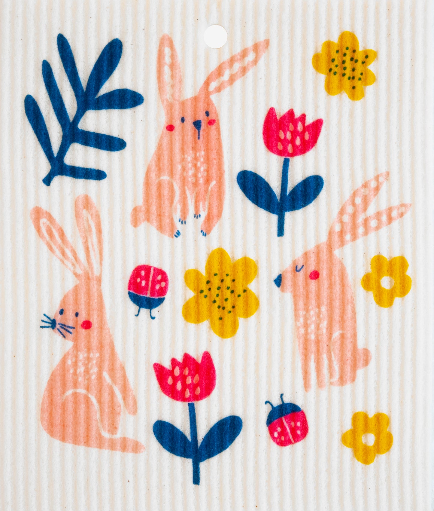 Swedish Dishcloth - Bunnies with Flowers