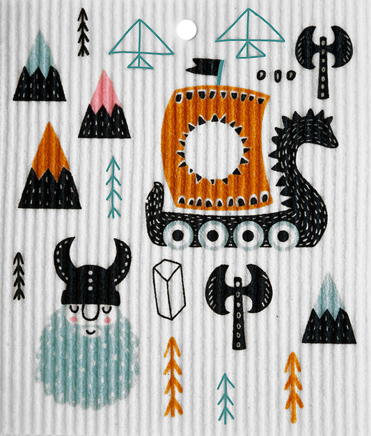 Swedish Dishcloth - Viking Theme