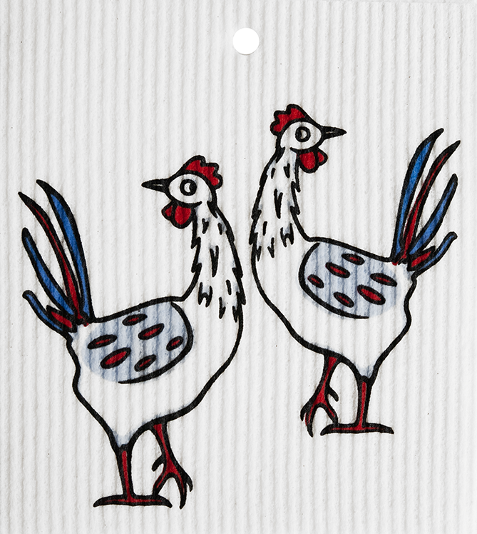 Swedish Dishcloth - Funky Chickens