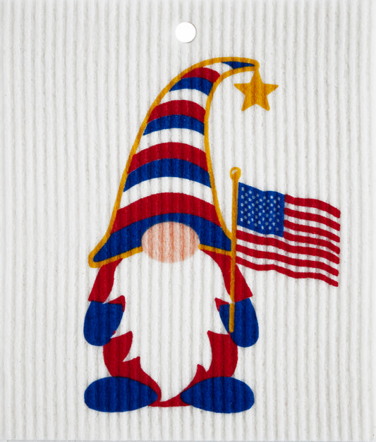 Swedish Dishcloth - Patriotic Gnome