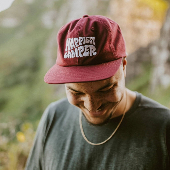 Happiest Camper Hat (Maroon)