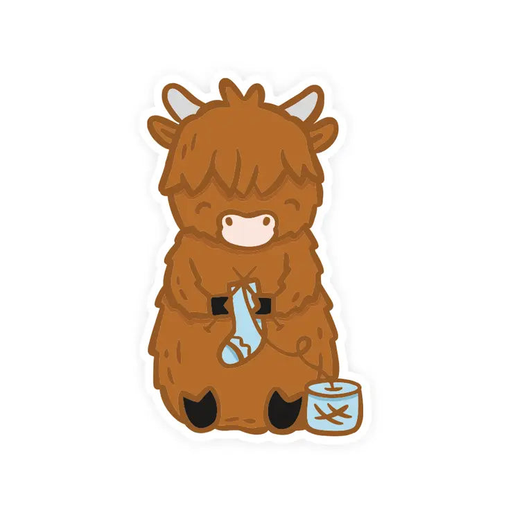 Sebastian the Scottish Highland Cow Vinyl Sticker