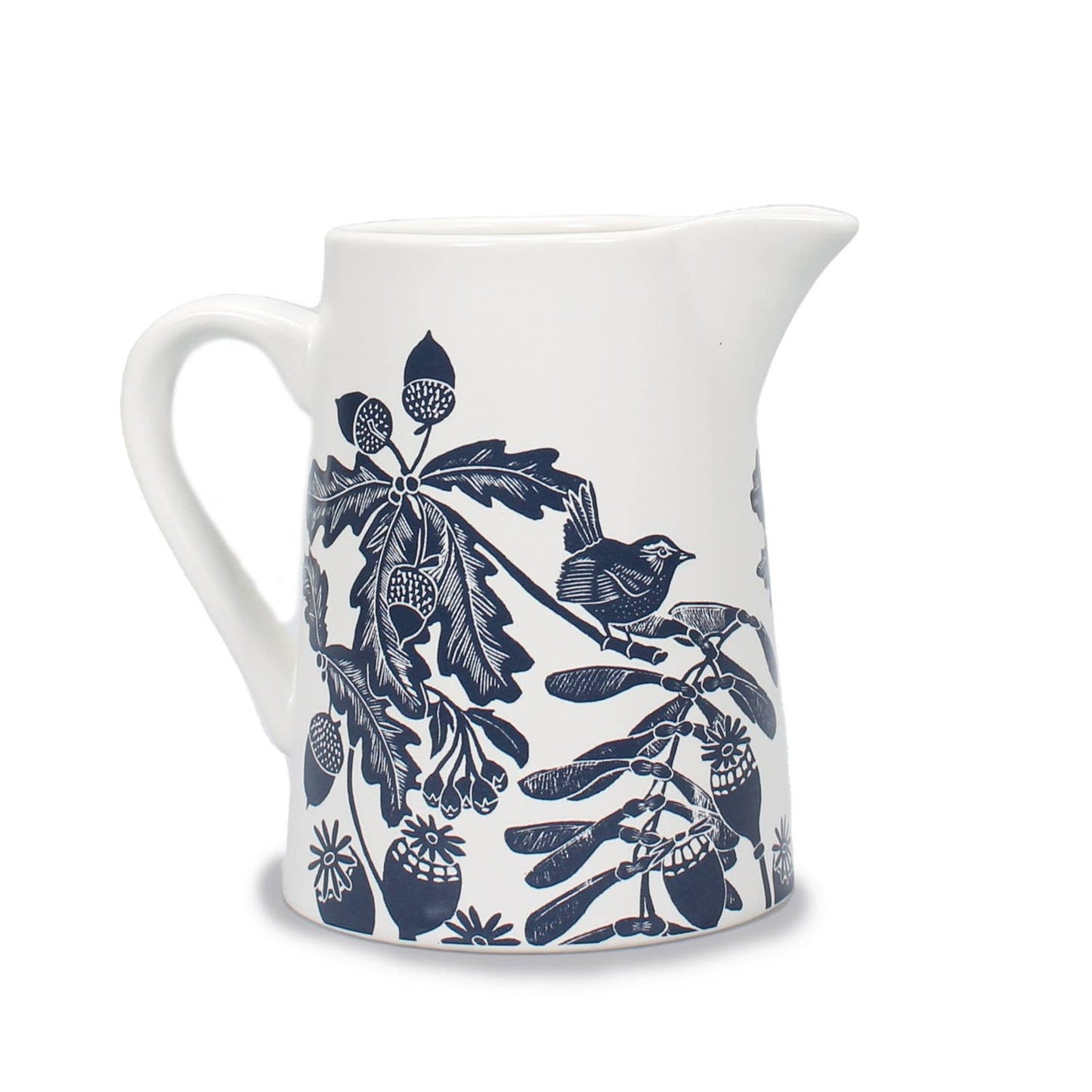 Kate Heiss Ceramic Jug - Blue Woodland