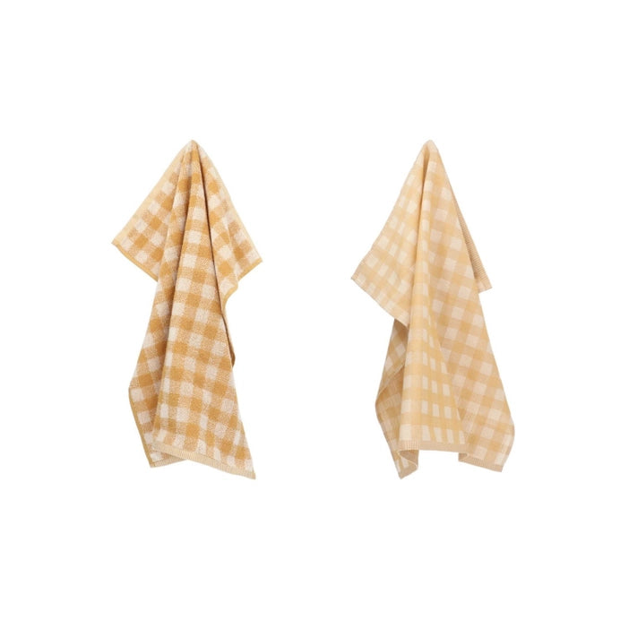 Tea Towel 100% Organic Cotton - Check Yellow