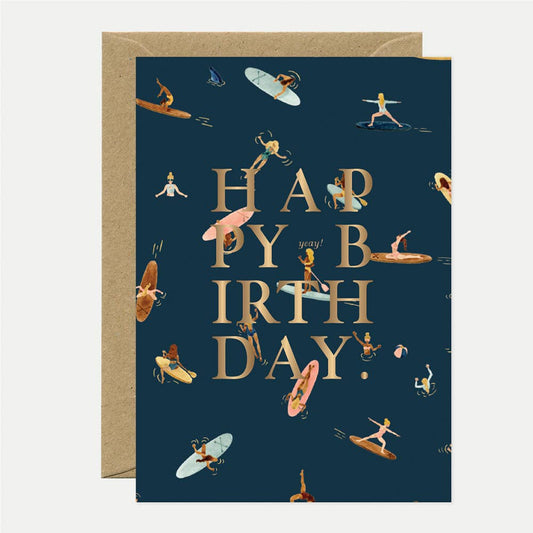 Greeting Cards - Gold Bday Paddle