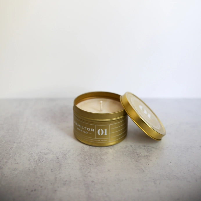 Hamilton Wax Co. Gold Tin - 01 Vanilla Bean Scented Candle