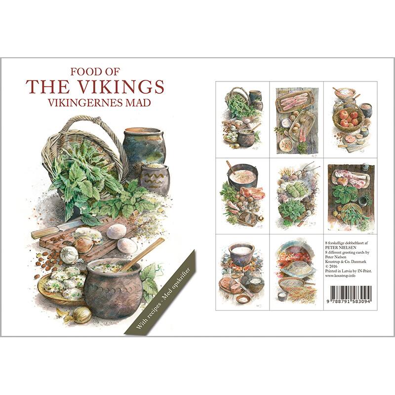 8 Cards with Envelopes - Food of the Vikings