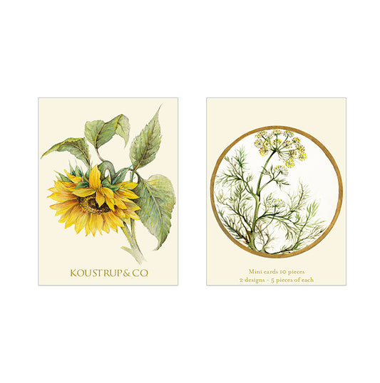 Koustrup & Co 10 Mini Cards - Sunflower