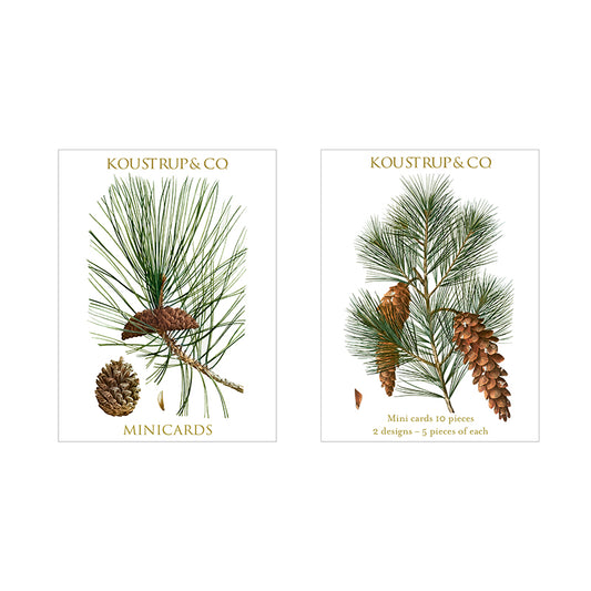 Koustrup & Co 10 Mini Cards - Pine Cones