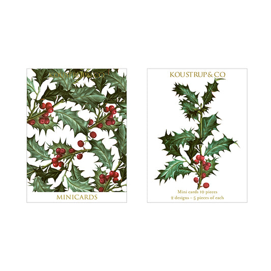 Koustrup & Co 10 Mini Cards - Holly