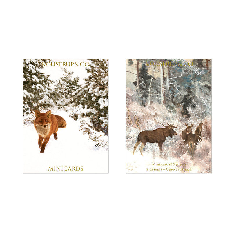 Koustrup & Co 10 Mini Cards - Fox & Moose