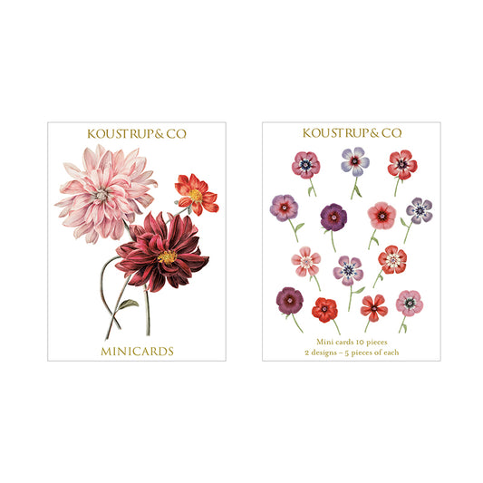 Koustrup & Co 10 Mini Cards - Dahlia