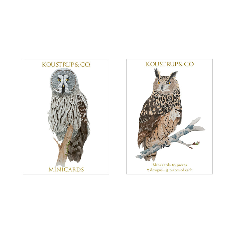 Koustrup & Co 10 Mini Cards - Barn Owl