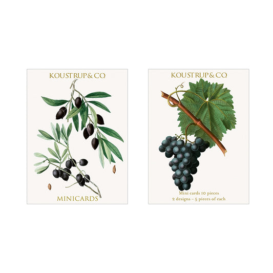 Koustrup & Co 10 Mini Cards - Olives & Grapes