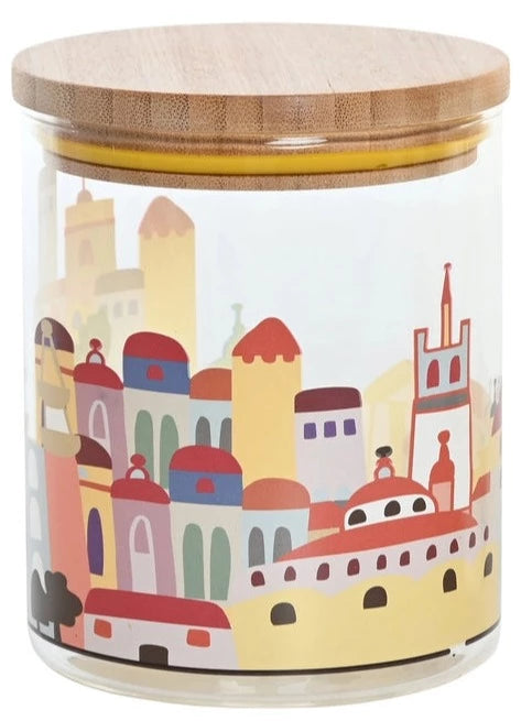 Bamboo Borosilicate Bottle 700ml - Houses