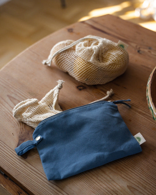 Small Pocket Tote - Blue