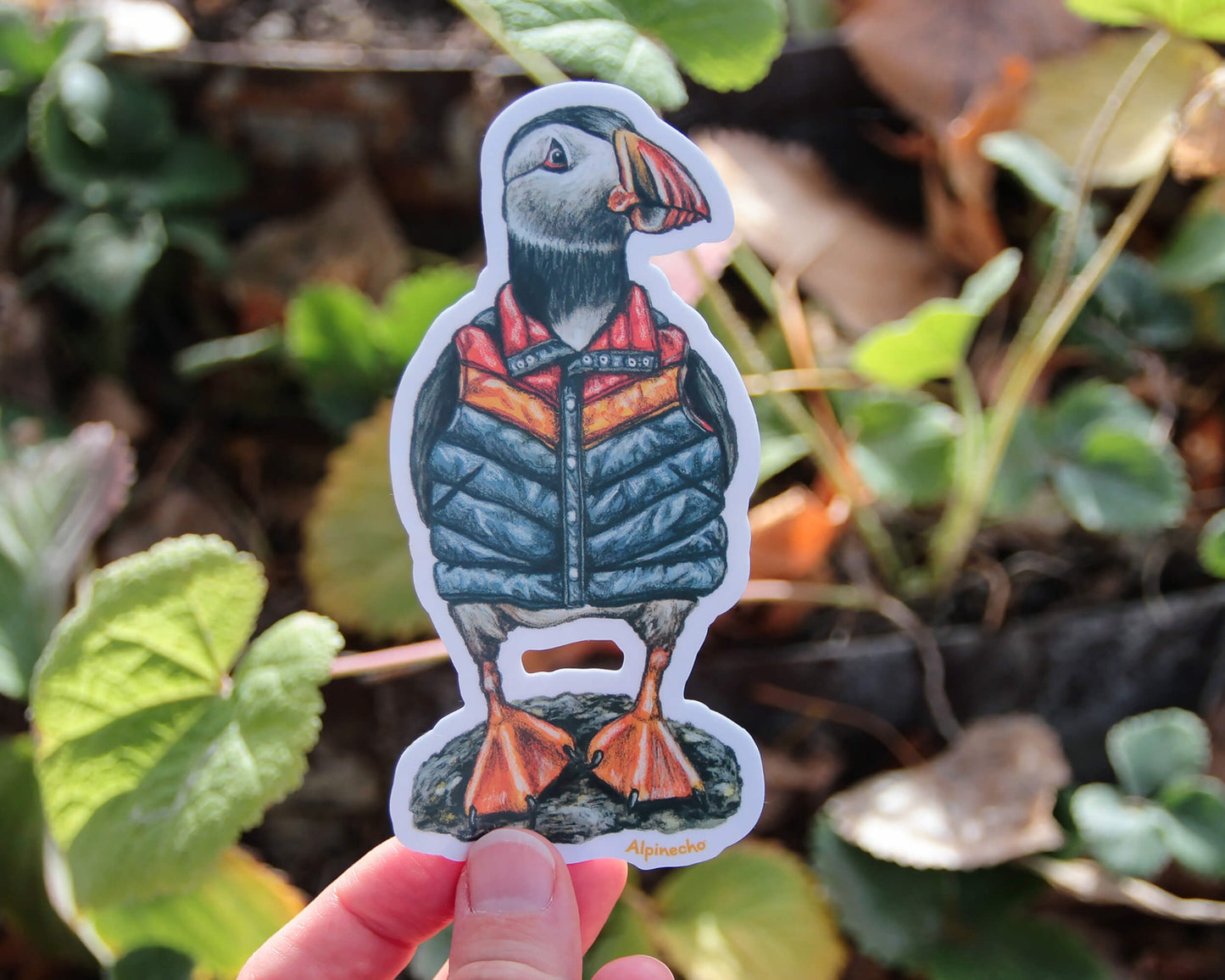 Puffin in a Puffer Sticker