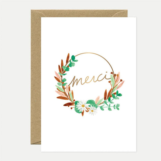 Greeting Cards - Gold Merci Couronne