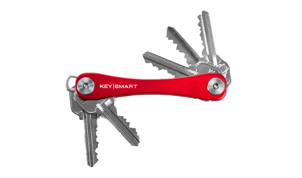 KeySmart Original Key Holder | Aluminum | Holds 8 Keys (Red)