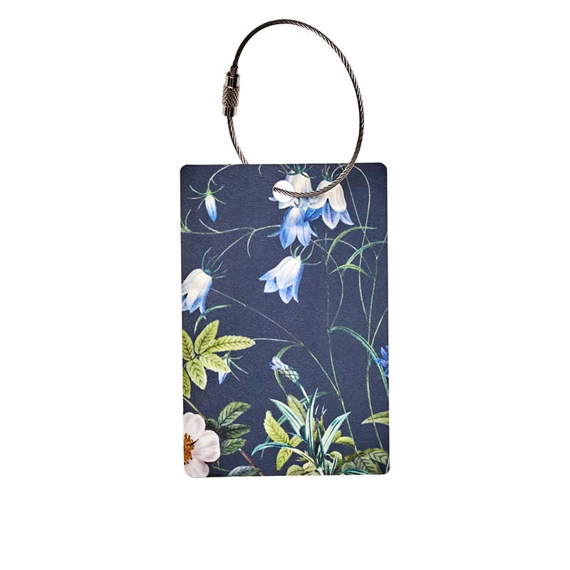 Blue Flower Garden Luggage Tag - Blue