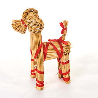 Straw Jul Bok with Ribbon, Medium