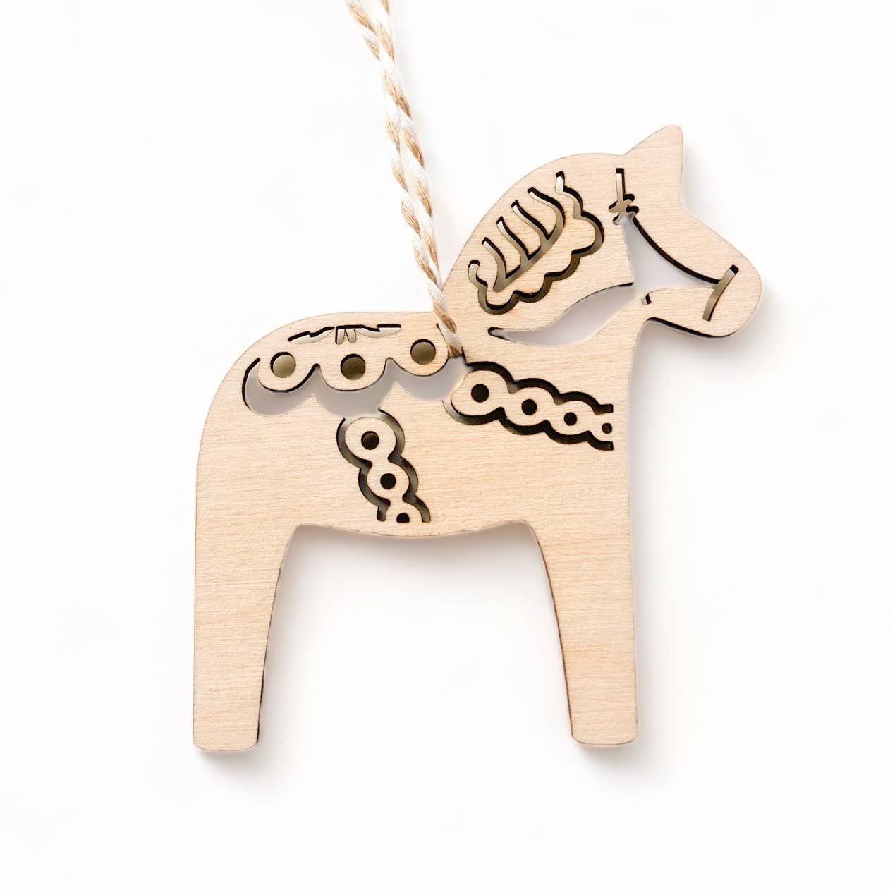 Dala Horse Wood Christmas Ornament