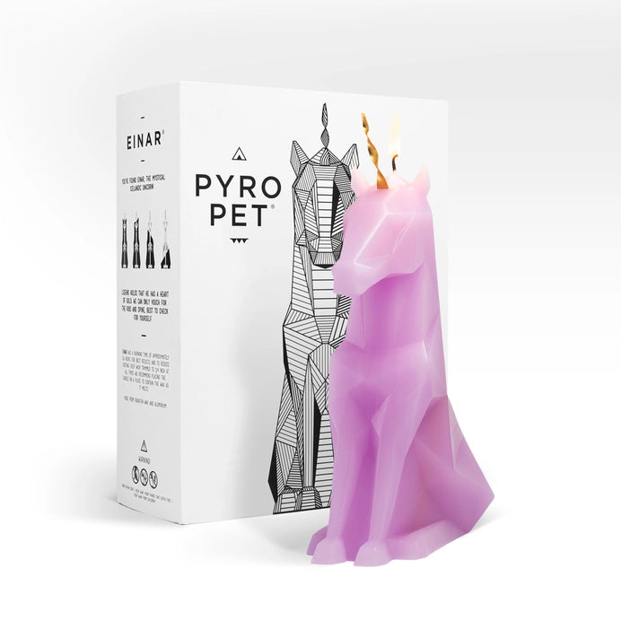 Pyropet Einar Unicorn Skeleton Candle - Lilac