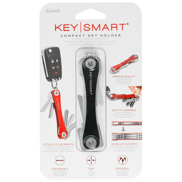 KeySmart Original Key Holder | Aluminum | Holds 8 Keys (Black)