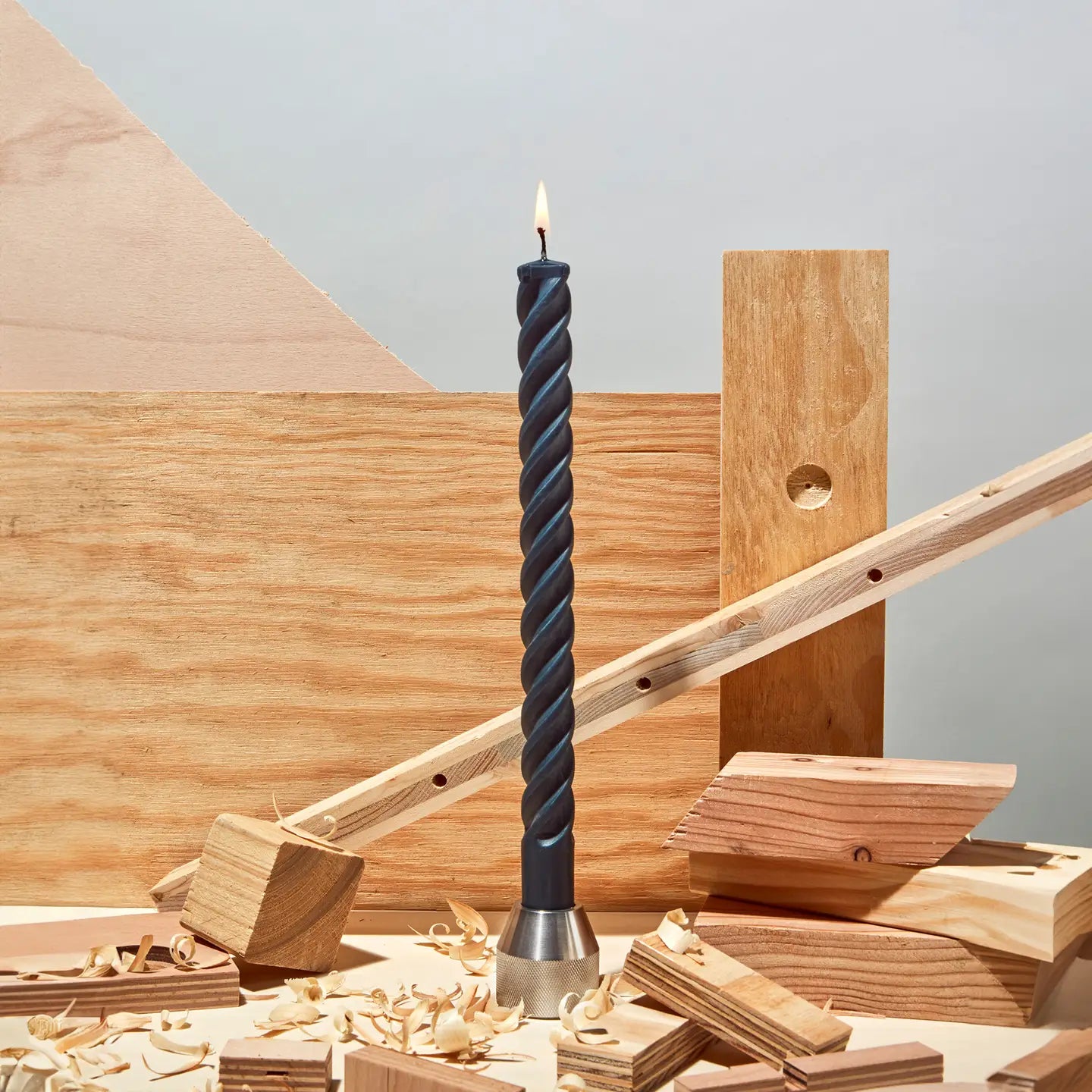 Concrete Drill Bit Candle - Grey