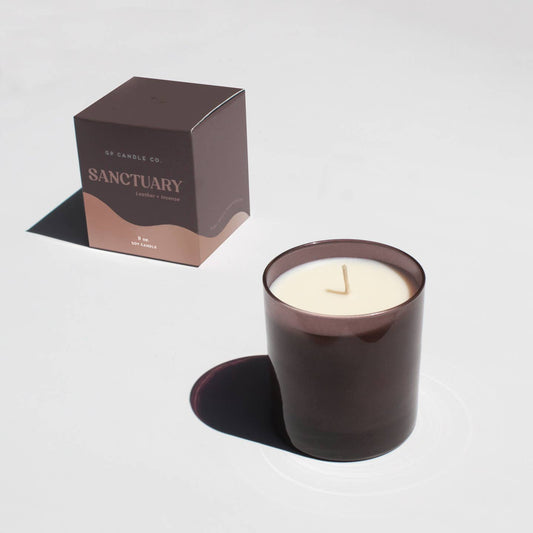 9oz Hue Candle - Sanctuary (Leather + Incense)