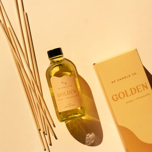 4oz Hue Reed Diffuser - Golden (Amber + Honeysuckle)