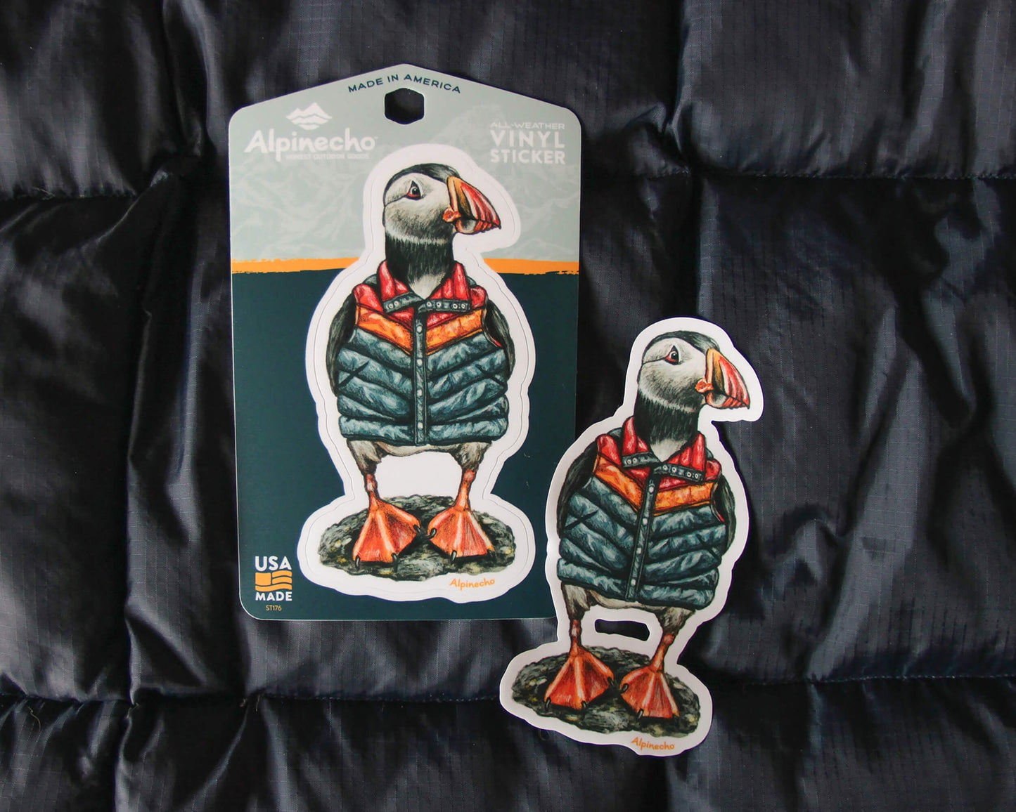 Puffin in a Puffer Sticker