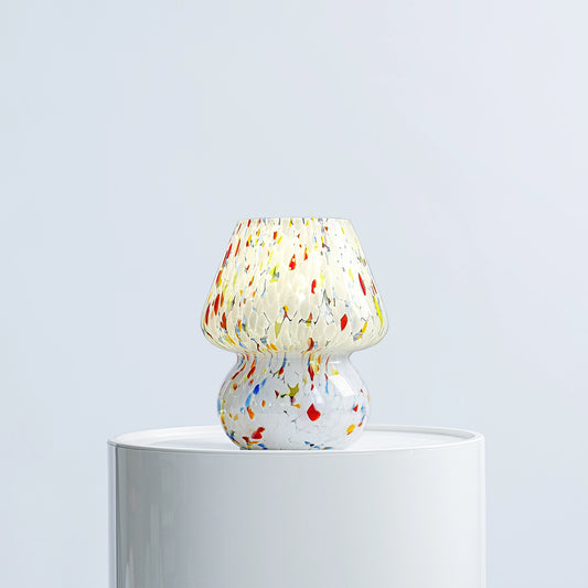 Mini Glass Mushroom Lamp - Confetti