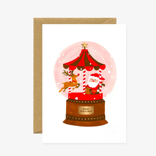 Greeting Cards - Xmas Santa Snowglobe