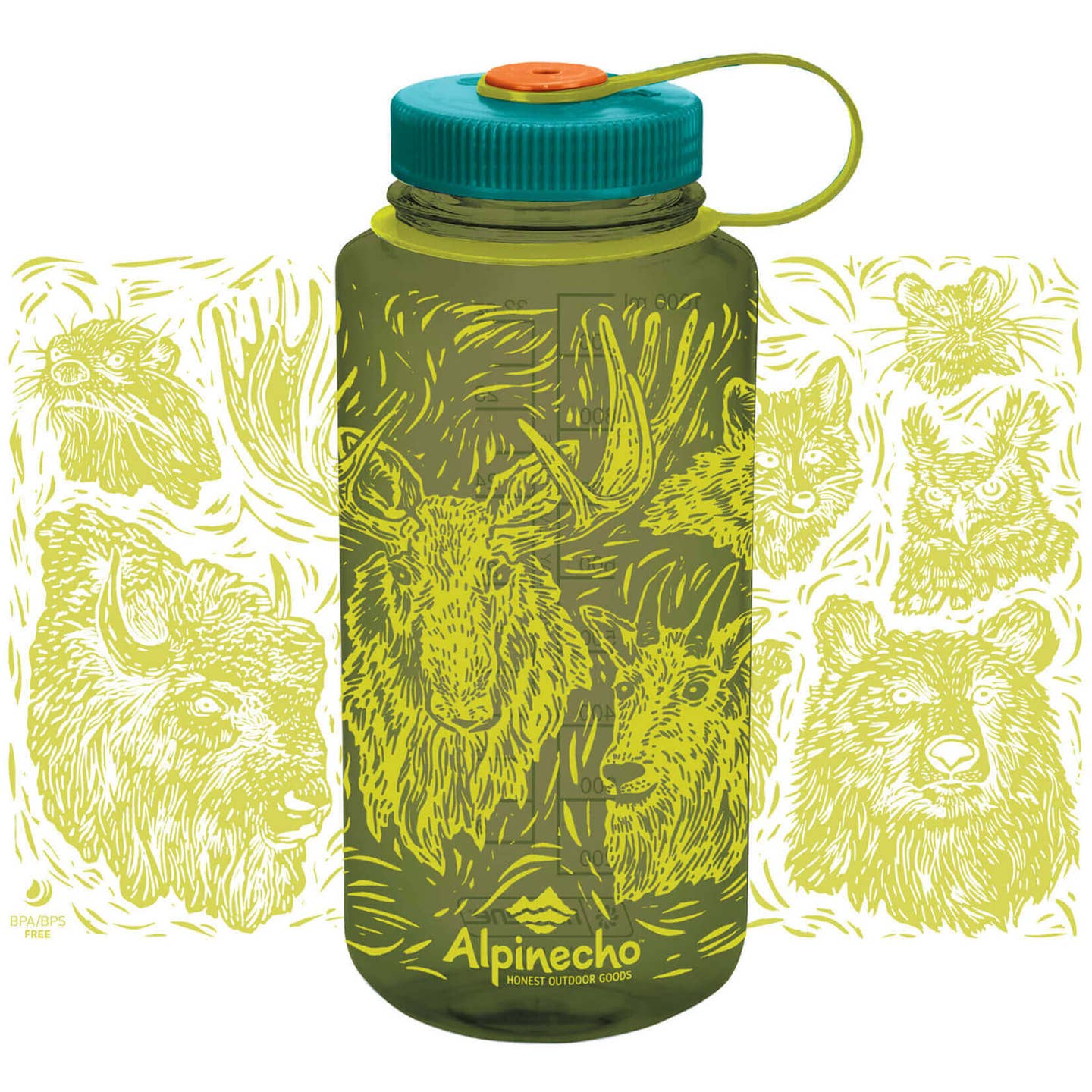 Wildlife Woodcut Nalgene