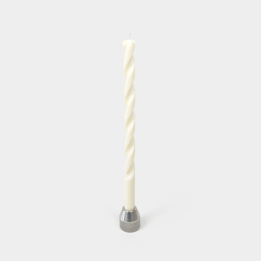 Metal Drill Bit Candle - White