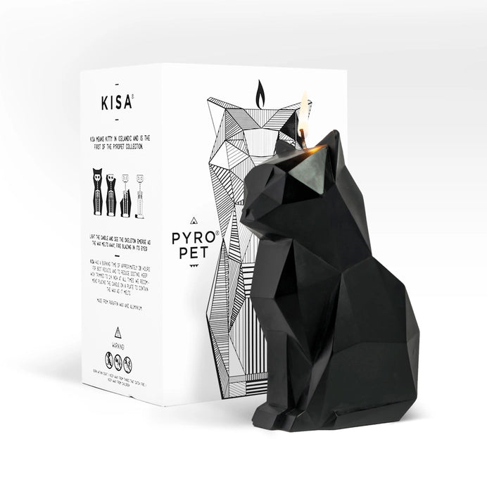 Pyropet Kisa Cat Skeleton Candle - Black