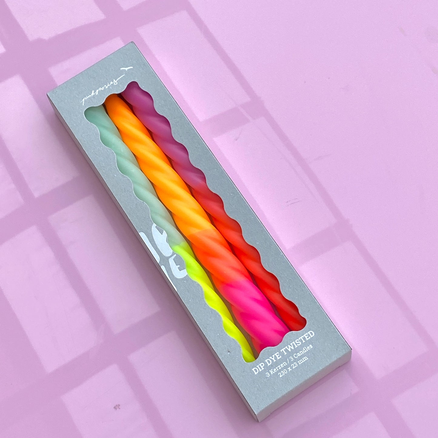 Dip Dye Twisted Candles Set of 3 - Shades of Passionfruit