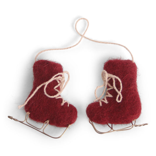 Felt Skates Ornament - Red