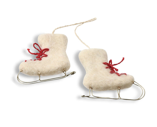 Felt Skates Ornament - White