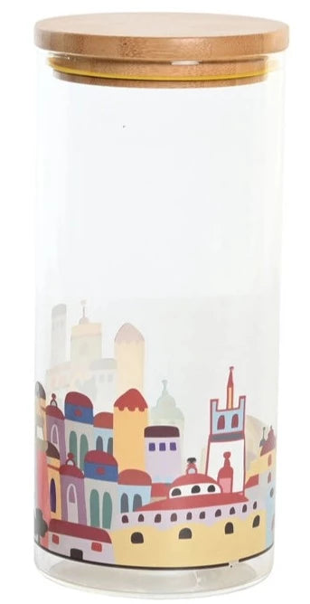 Bamboo Borosilicate Bottle 1400ml - Houses