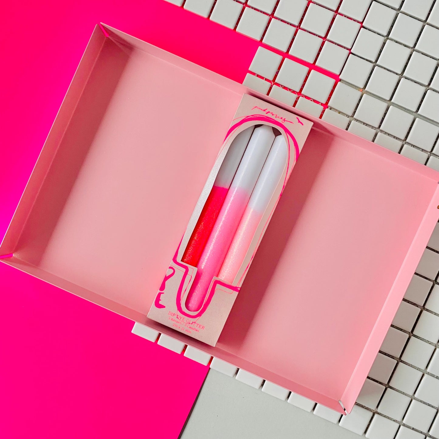 Dip Dye Glitter Candles Set of 3 - Girls' Night