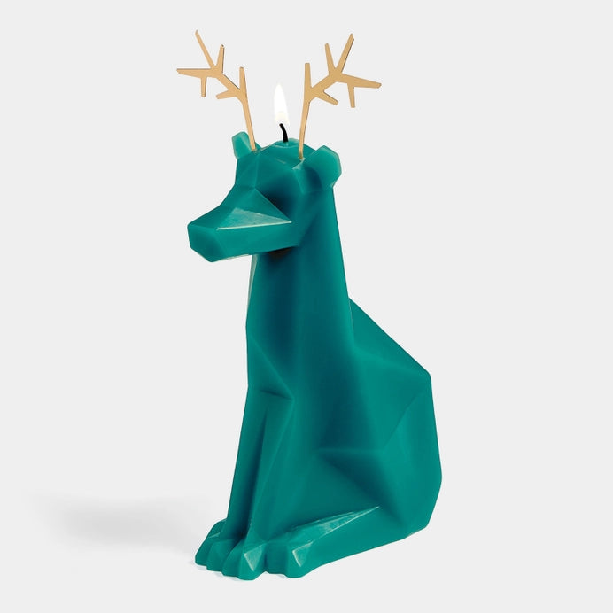 Pyropet Dyri Reindeer Skeleton Candle - Pine Green