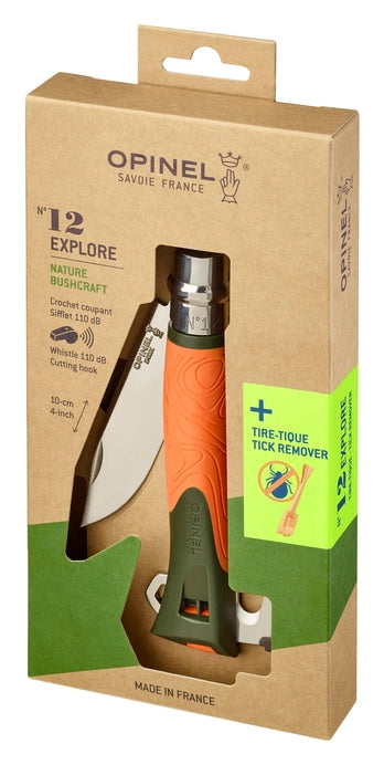 Opinel No.12 Explore Folding Knives with Tick Remover Tool