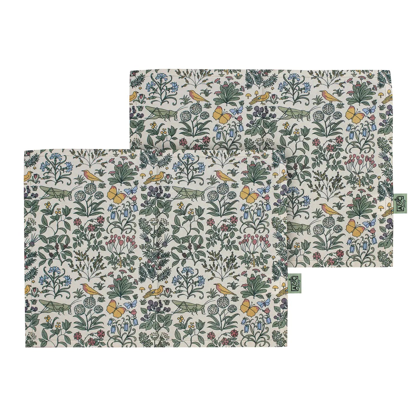 Voysey Botanical Garden Recycled Cotton Placemat Napkins