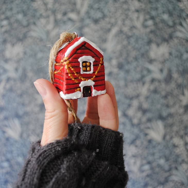 Mini Scandinavian Houses Collectible Christmas Ornaments - Scandi Nordic House