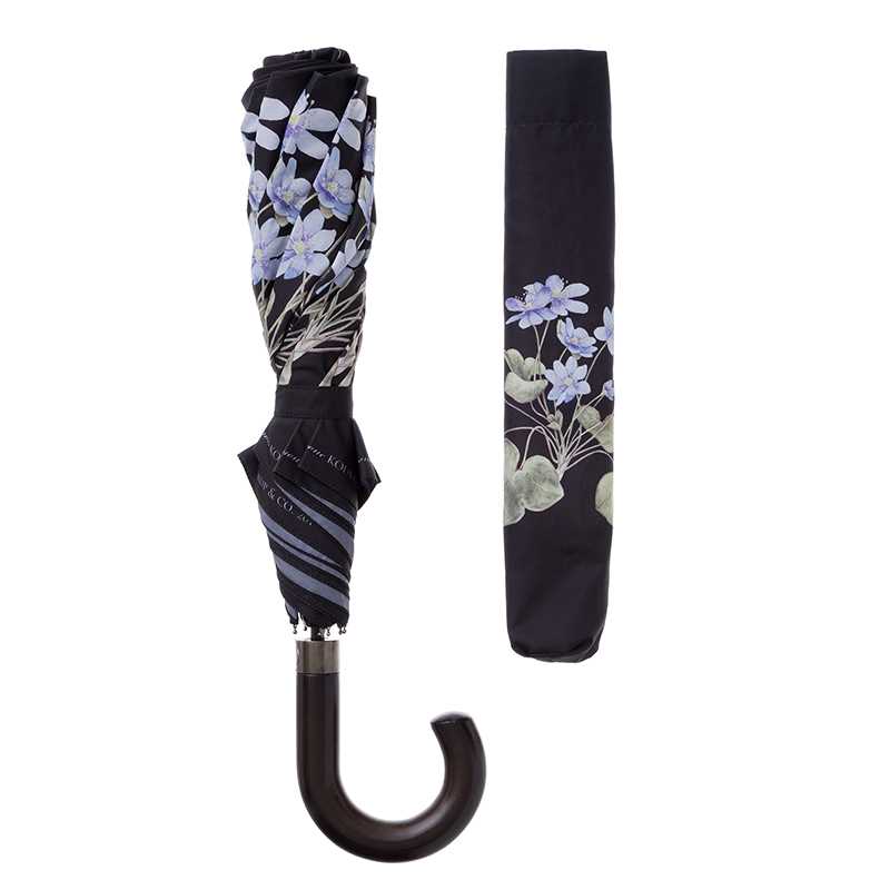 Umbrella with Bamboo Handle - Blue Anemone