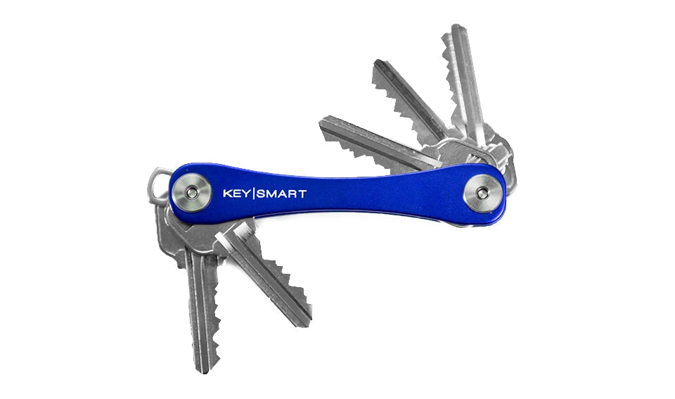 KeySmart Original Key Holder | Aluminum | Holds 8 Keys (Blue)