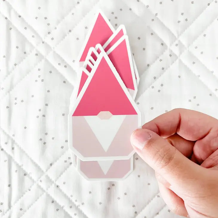 Nordic Gnome Vinyl Sticker (Pink)